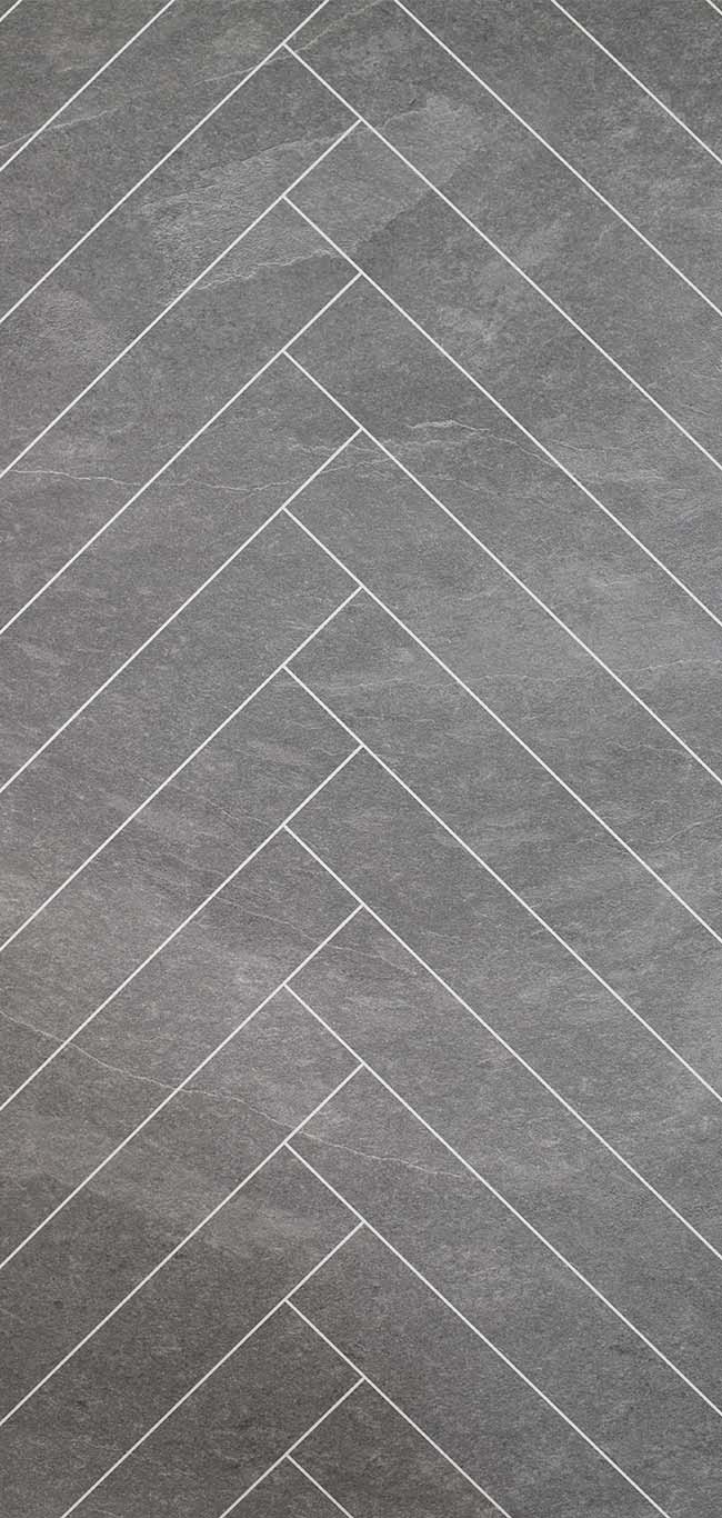 Wall & Water NATURAL SLATE Bathroom Panel Herringbone Tile Effect