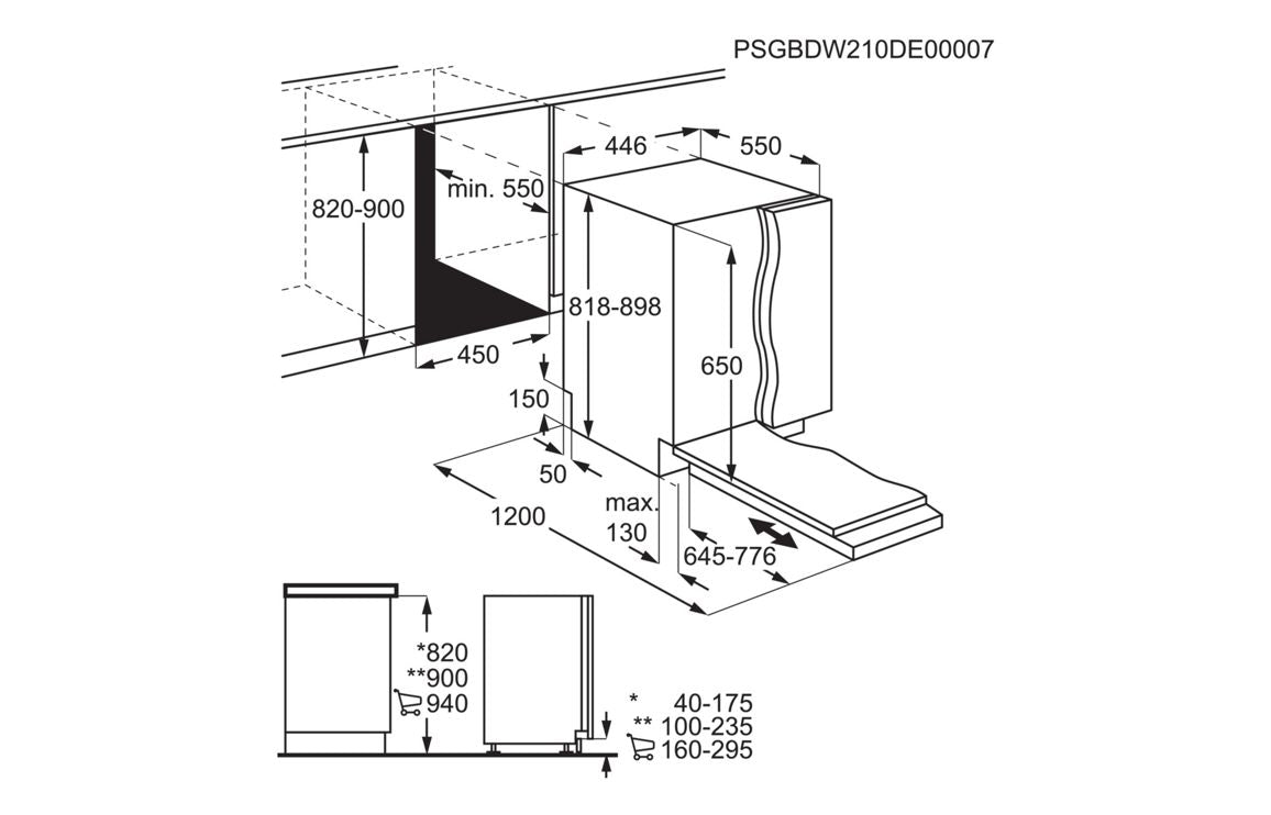 AEG FSE74507Z F/I 10 Place Slimline Dishwasher