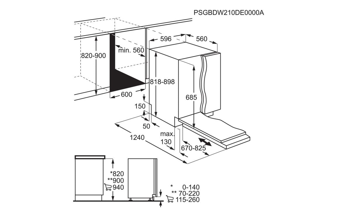 AEG FSK96838P F/I 14 Place Dishwasher