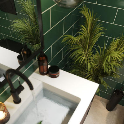 Fibo Urban Metro Bottle Green Shower Panel Metro Brick