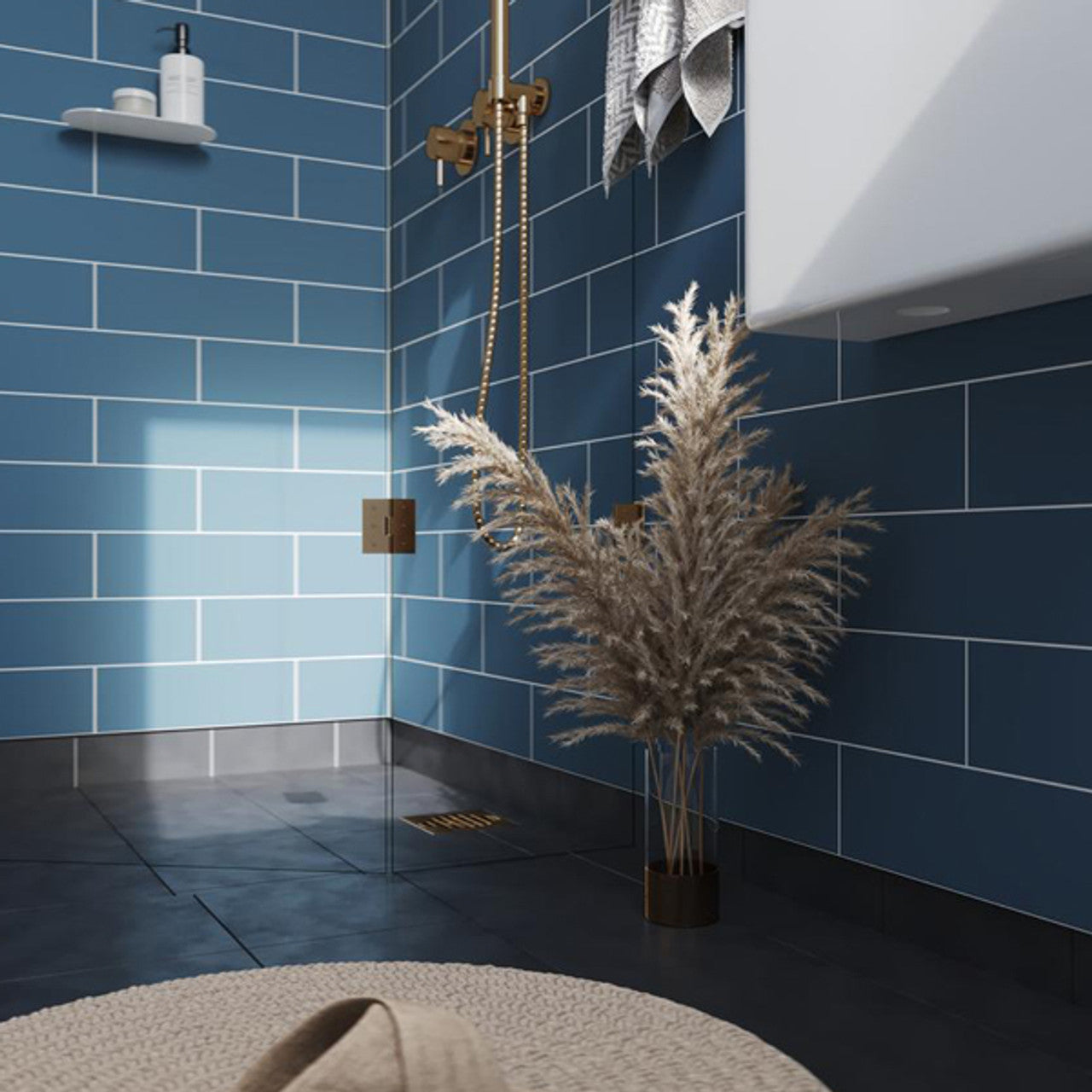 Fibo Urban Metro Dusty Blue Shower Panel