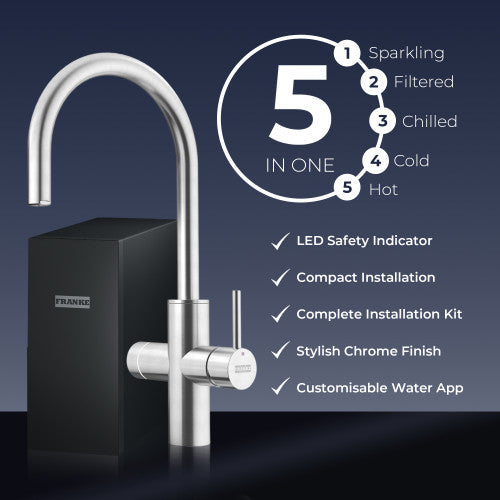 Franke Mythos Water Hub 5-in-1 Electronic Tap – Stainless Steel
