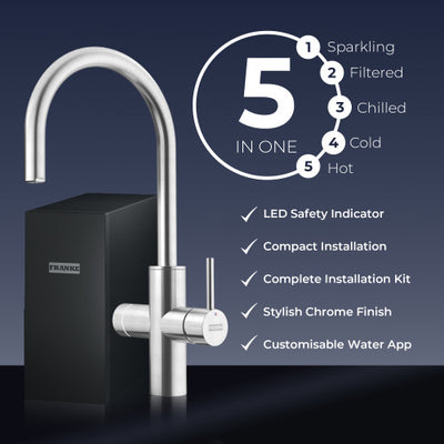 Franke Mythos Water Hub 5-in-1 Electronic Tap – Stainless Steel