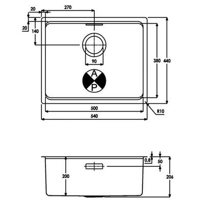 Abode System Sync 1B Large Main Bowl - St/Steel