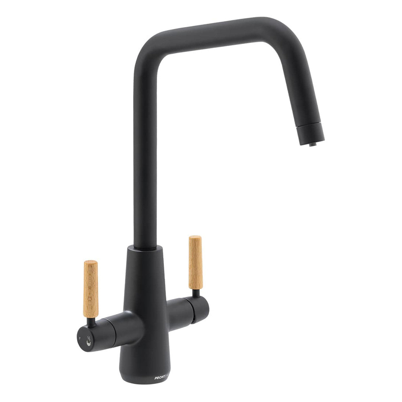 Abode Pronteau Scandi-X 4 in 1 Hot & Filtered Kitchen Tap Wood Handles Matt Black