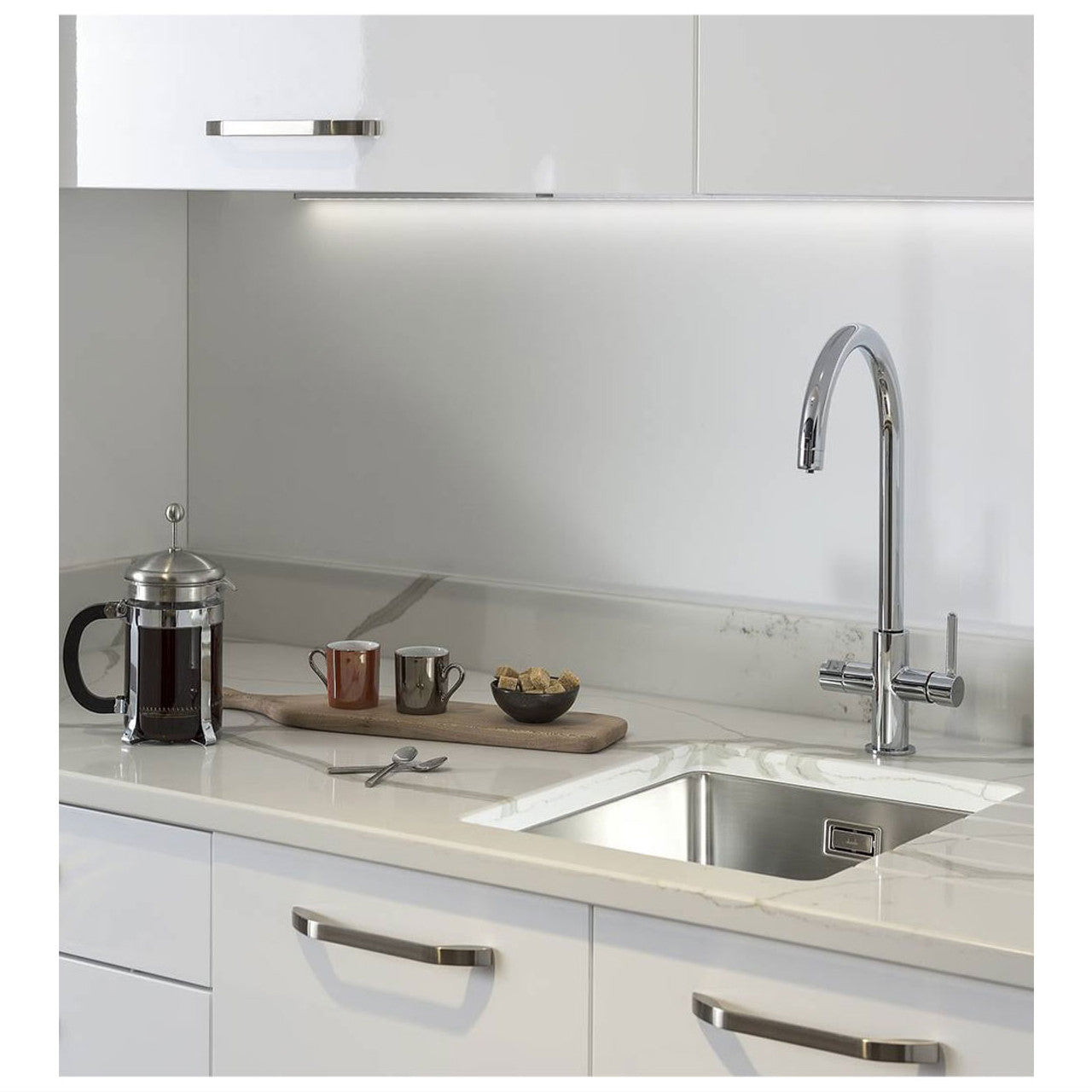 Abode Pronteau Prothia 3 in 1 Monobloc Swan Kitchen Tap - WRAS Approved Chrome
