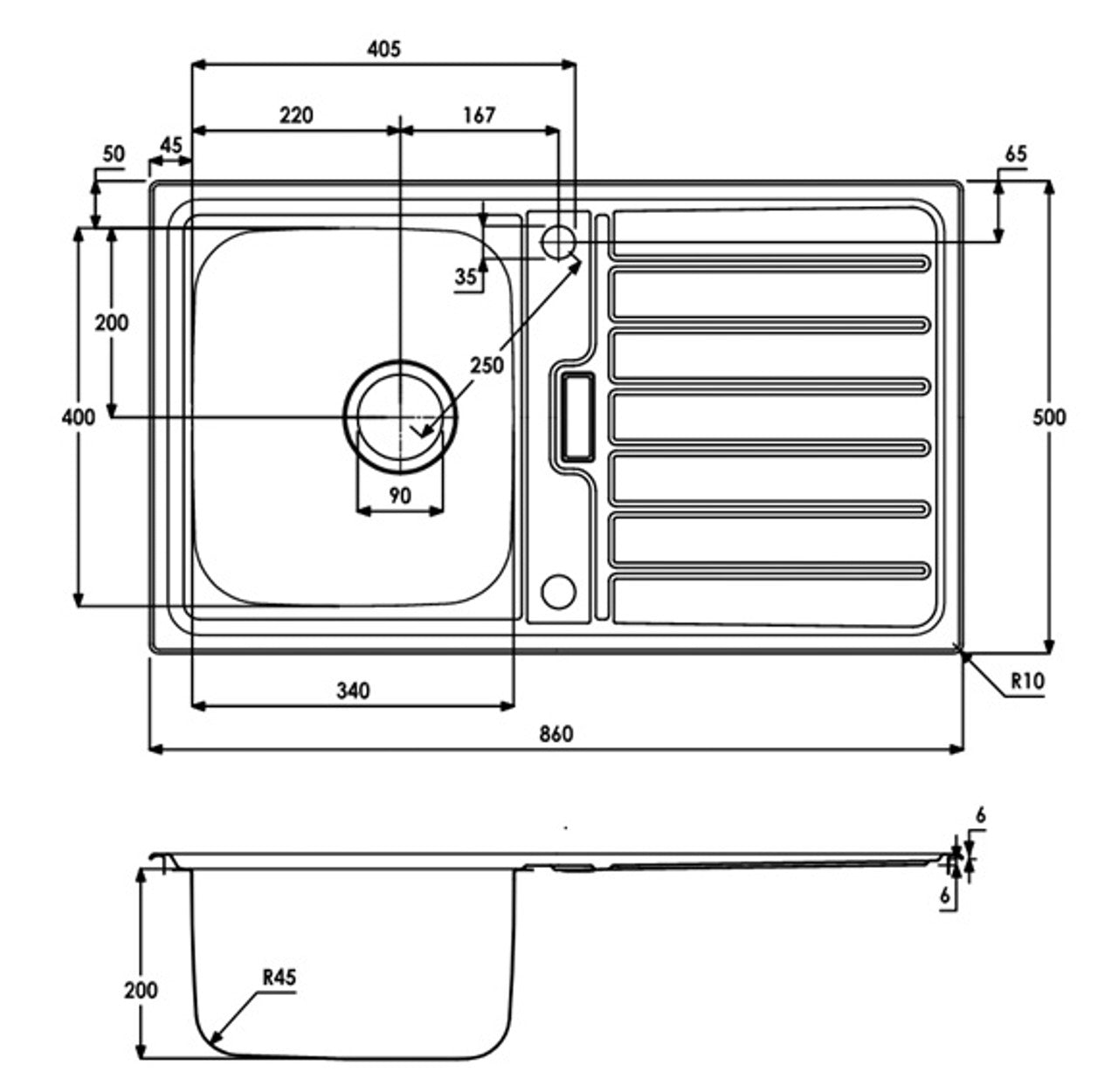 Abode AW5112 NERON 1.0 Inset Stainless Steel Sink