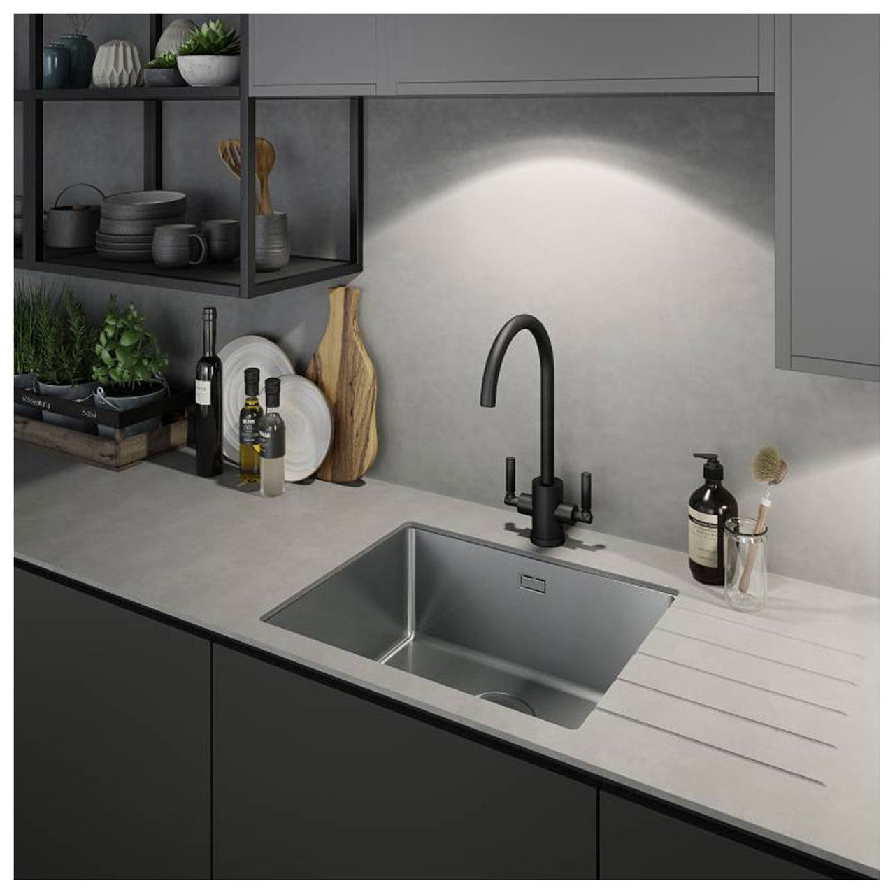 Abode Matrix R15 1.0 Bowl 54cm Undermount Sink AW5122