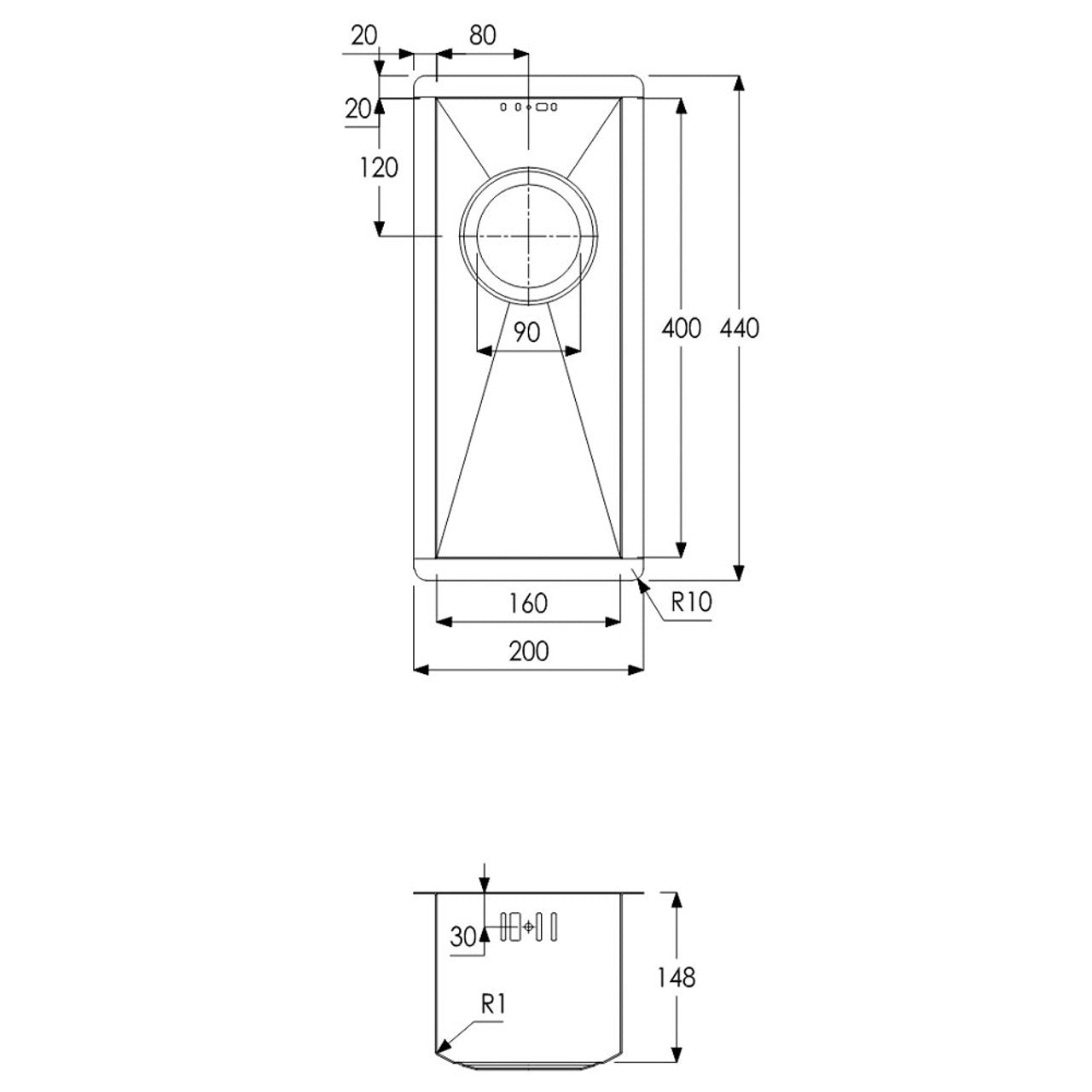 Abode AW5007 MATRIX R0-50-210 Stainless Steel Sink