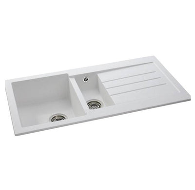Abode XCITE 1.5 Bowl Inset Granite Sink White