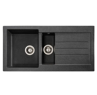 Abode XCITE 1.5 Bowl Inset Granite Sink Black