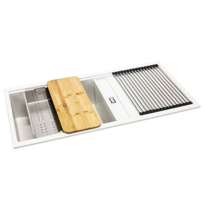 Abode Synchronist Large 1.25 Bowl Kitchen Sink with Drainer Black