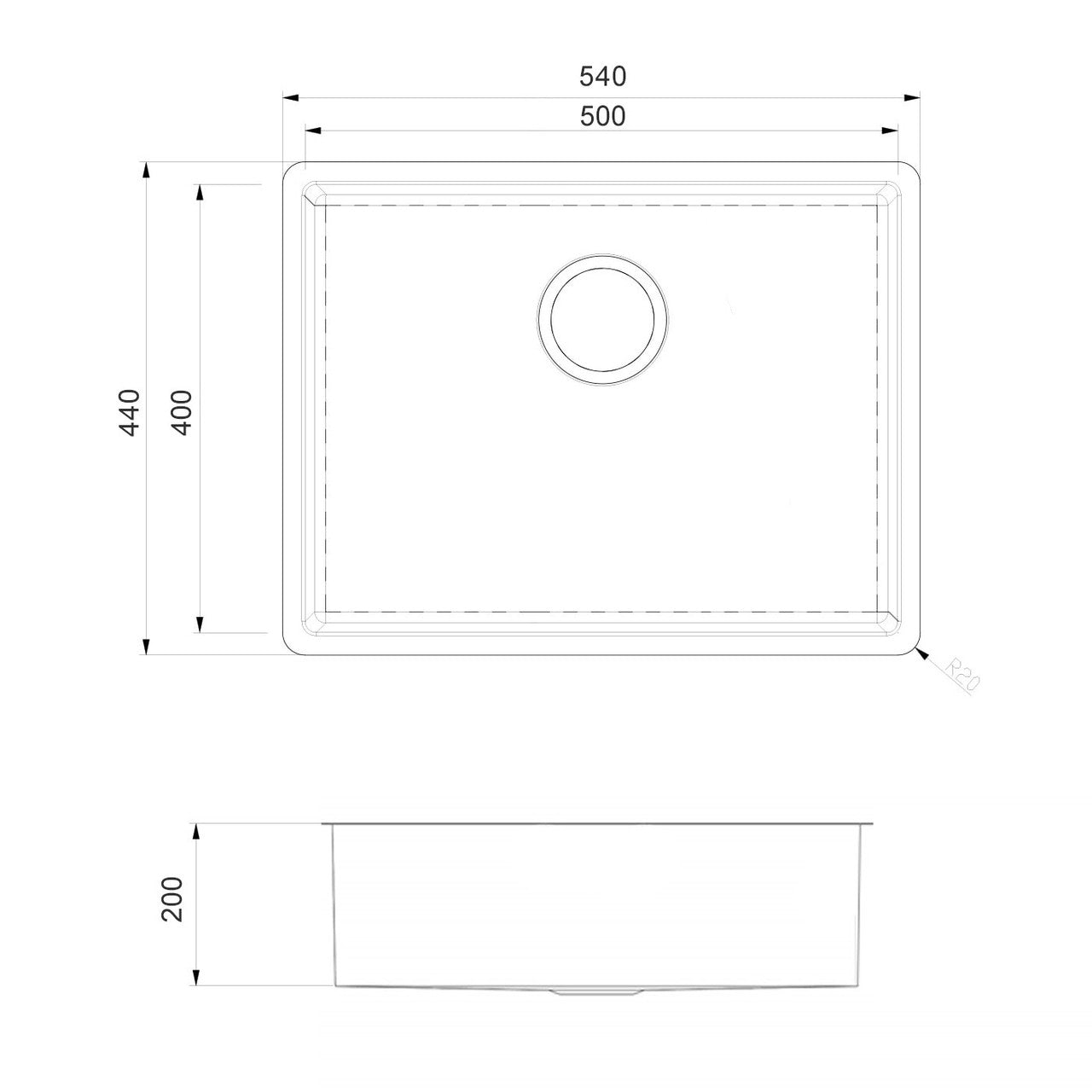 Abode Koto Single Bowl PVD Inset / Undermount Sink Brass
