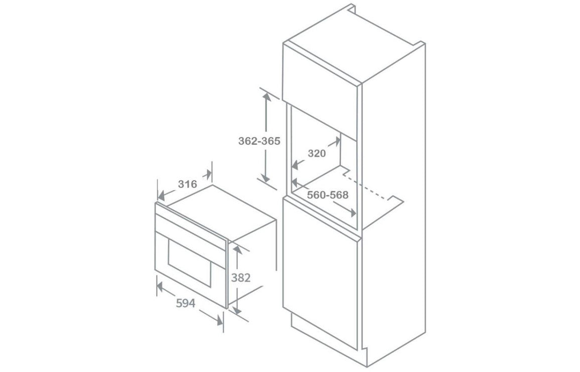 Prima BUILT-IN STAINLESS STEEL FRAMED MICROWAVE LCTM201