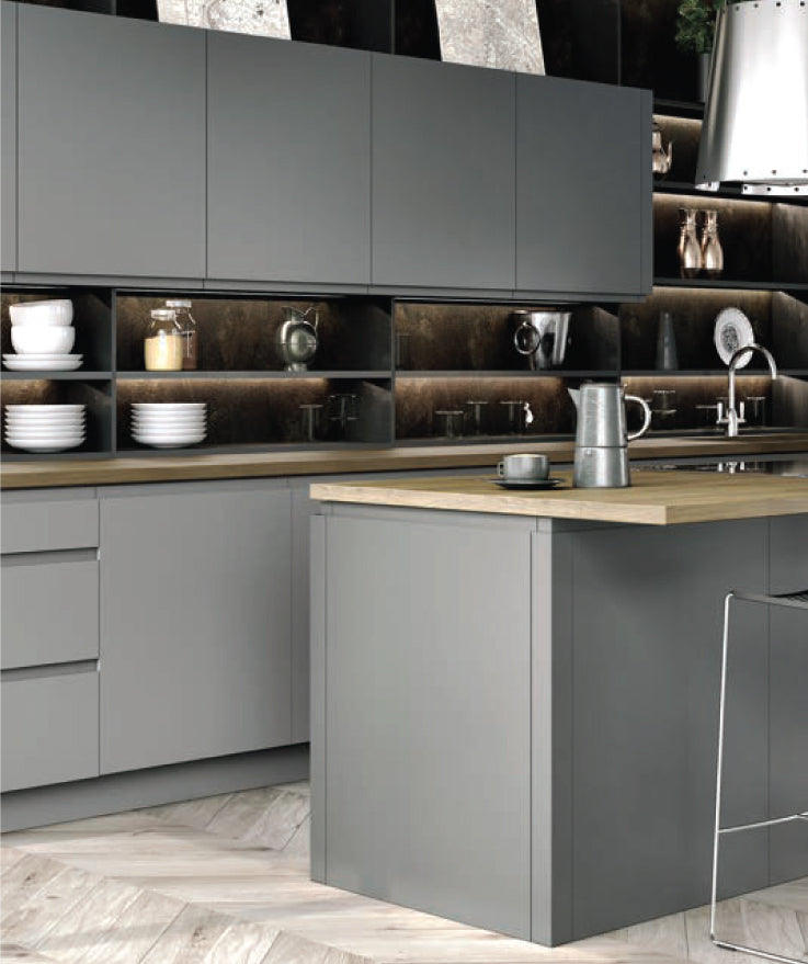 The Lucente Range J Pull Handless Kitchen Collection