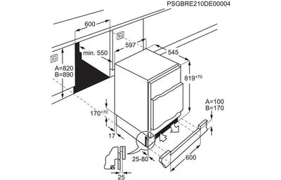 AEG OAB7N82EF B/I Frost Free Under Counter Freezer