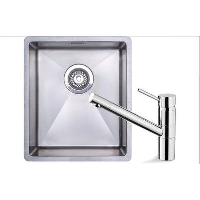 Prima+ Compact 1.0B R10 Inset/Undermount Sink & Murray Single Lever Tap Pack PPR8045