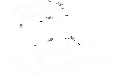 Prima PRCEH114 60cm Ceramic Hob - Black