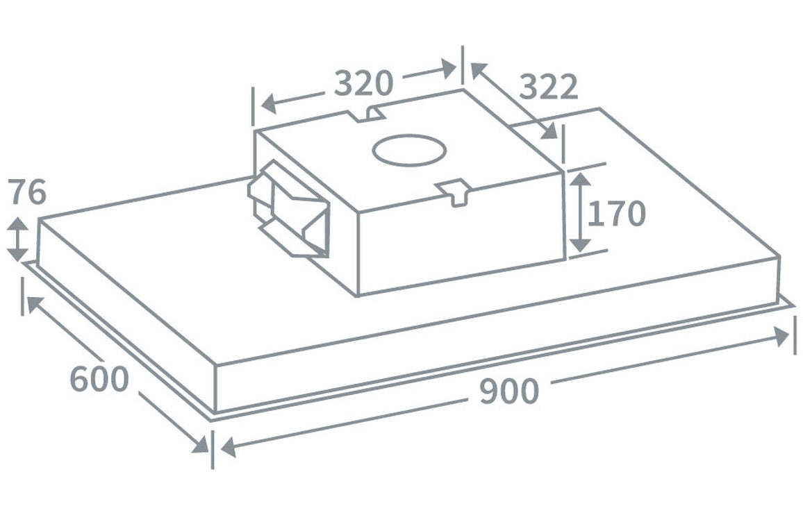 PRIMA+ 90CM CEILING HOOD PRCH301