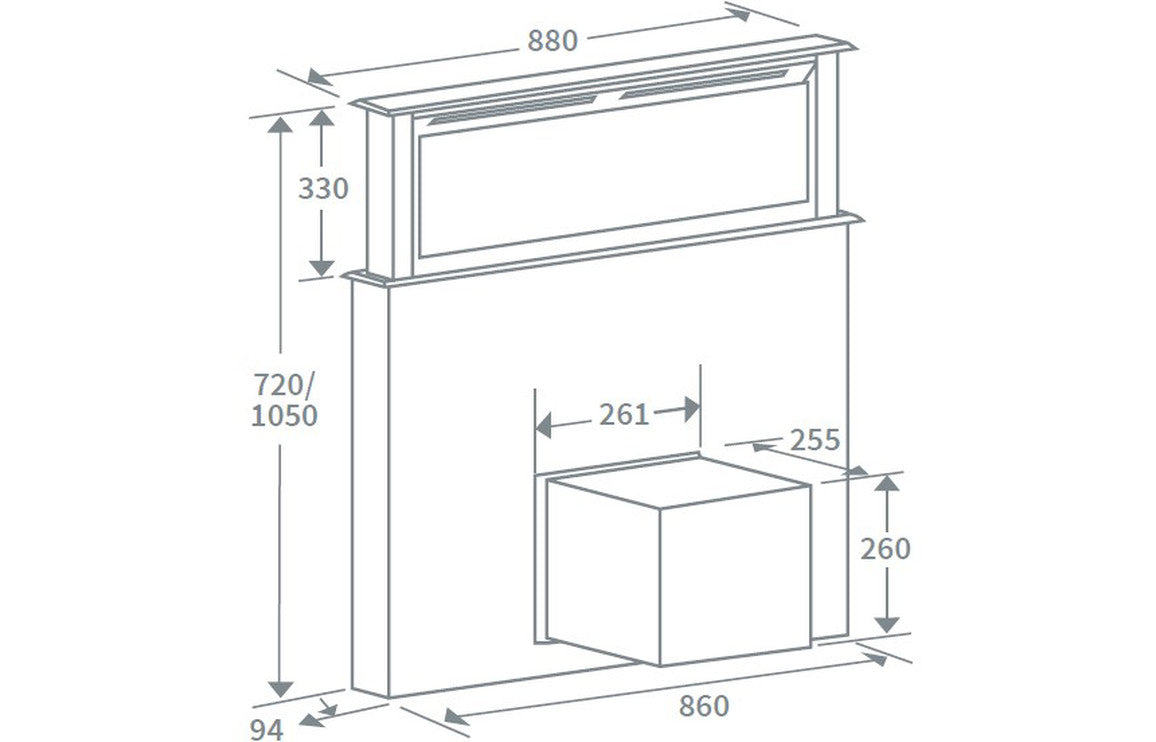 PRIMA+ 90CM DOWNDRAFT HOOD PRDE0004