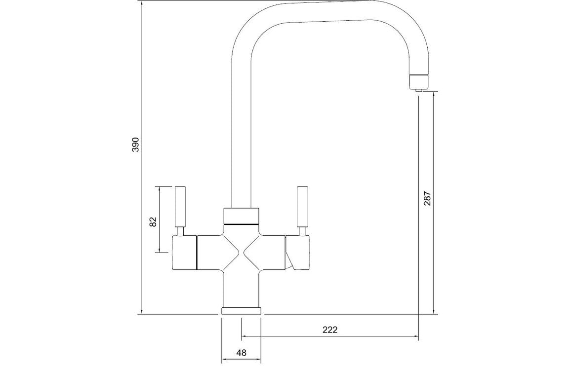 Abode Prostyle 3 IN 1 Quad Spout Monobloc Tap - Graphite PT1113