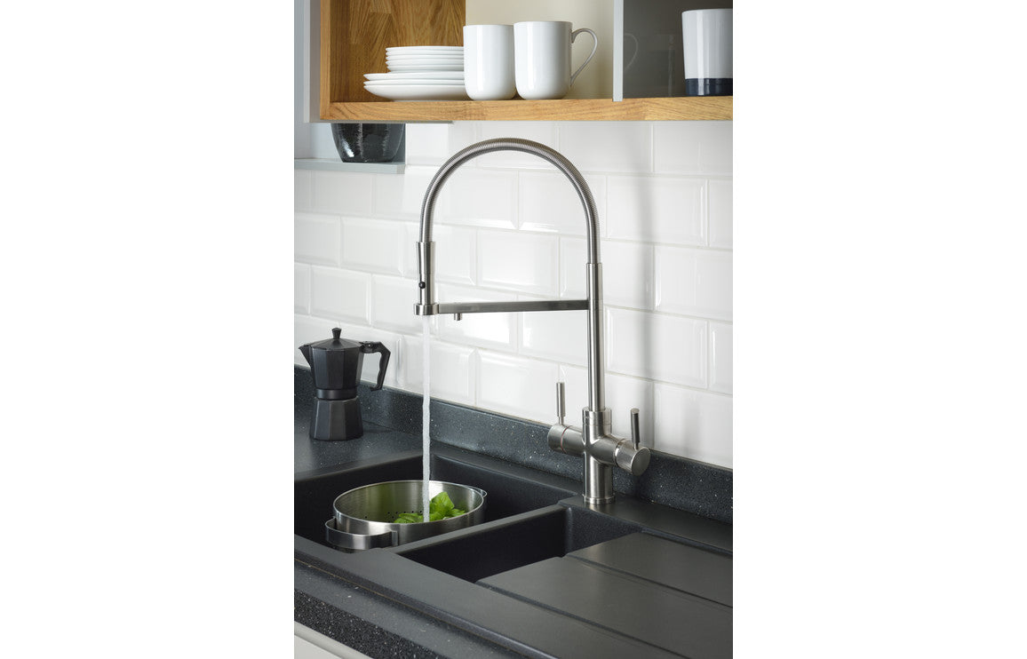 Abode 3 IN 1 Professional Monobloc Tap - Brushed Nickel PT1123