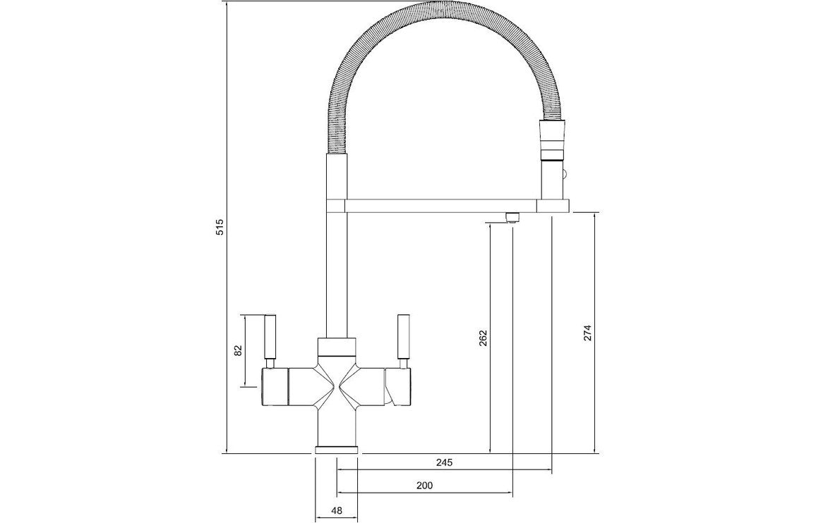 Abode 3 IN 1 Professional Monobloc Tap - Brushed Nickel PT1123