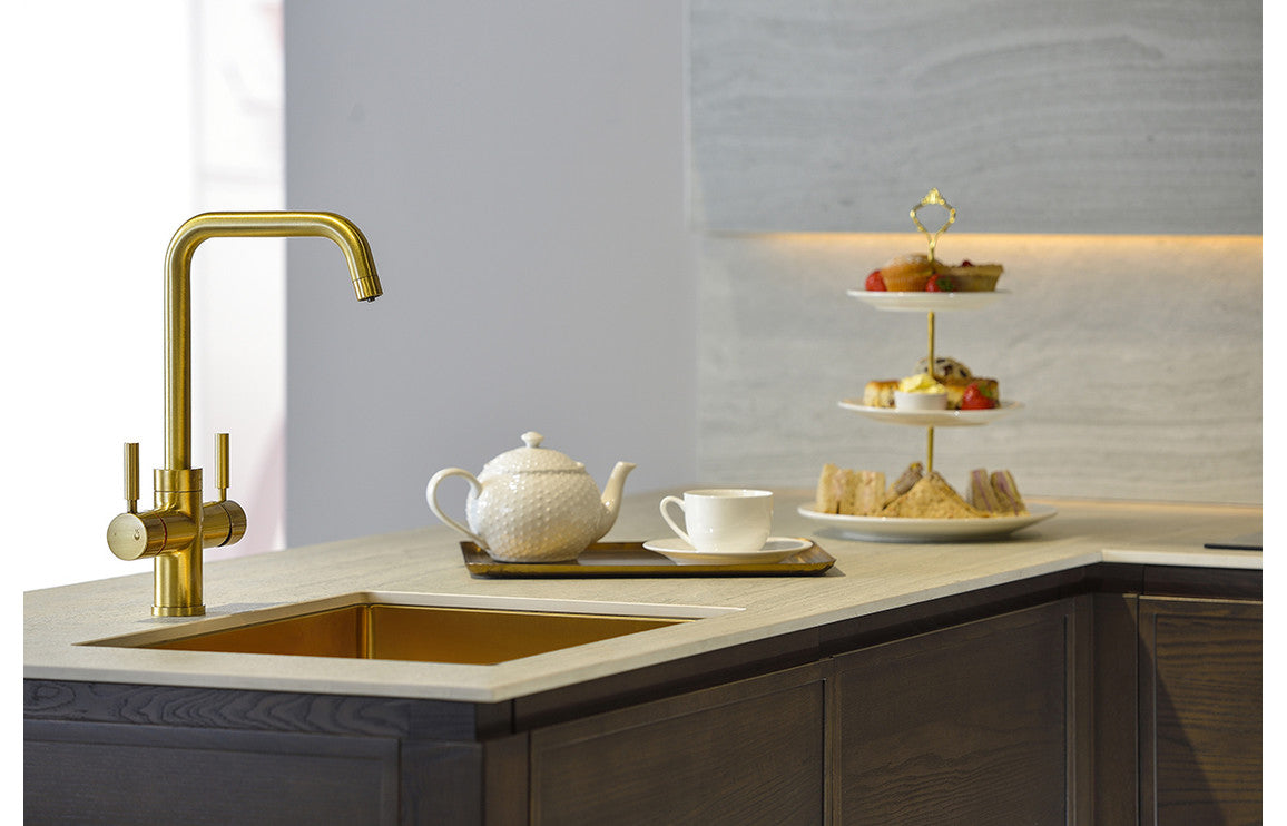 Abode Propure 4 IN 1 Quad Spout Monobloc Kitchen Sink Mixer Tap - Brushed Brass PT1163