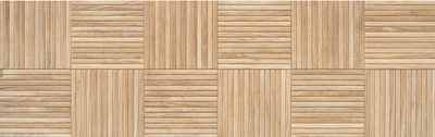 Groove Teak Wood Effect Matt Ceramic Tile - 310x980mm- N23