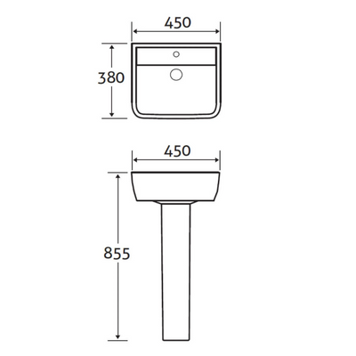 Belinda Cloakroom Basin & Pedestal