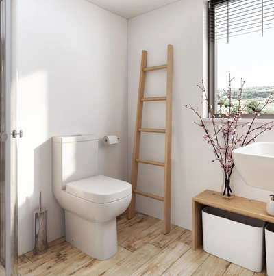 Belinda Close Coupled Comfort Height Toilet & Soft Close Wrap Over Seat