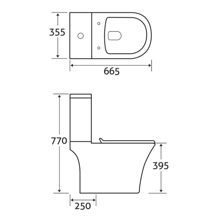 Poole Rimless Close Coupled Toilet with Soft Close Seat