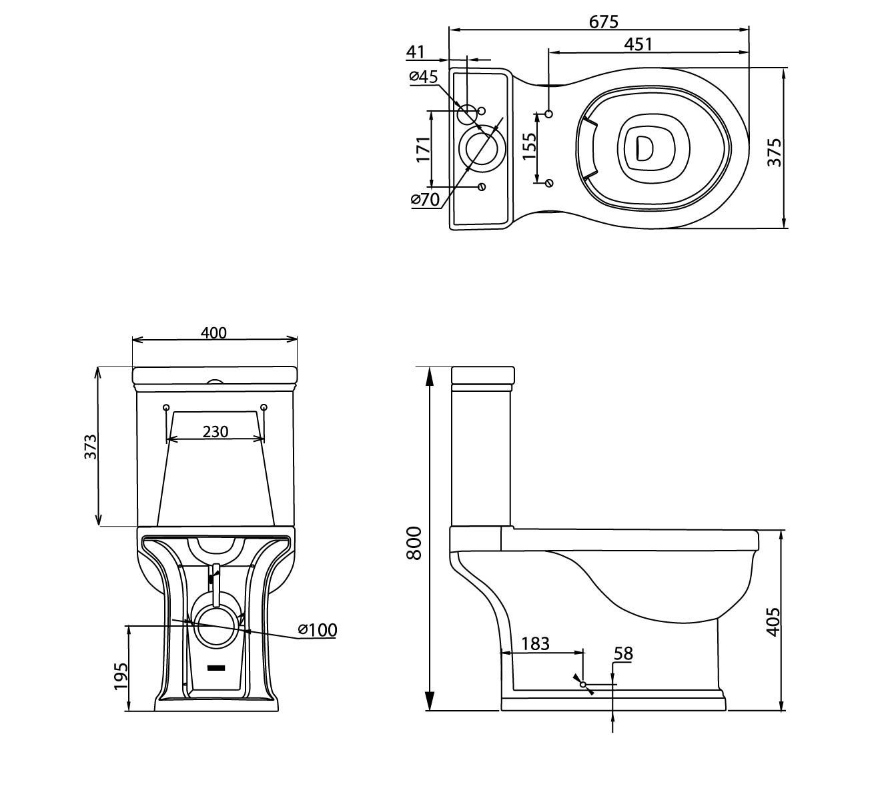 Darcy Rimless Close Coupled Toilet