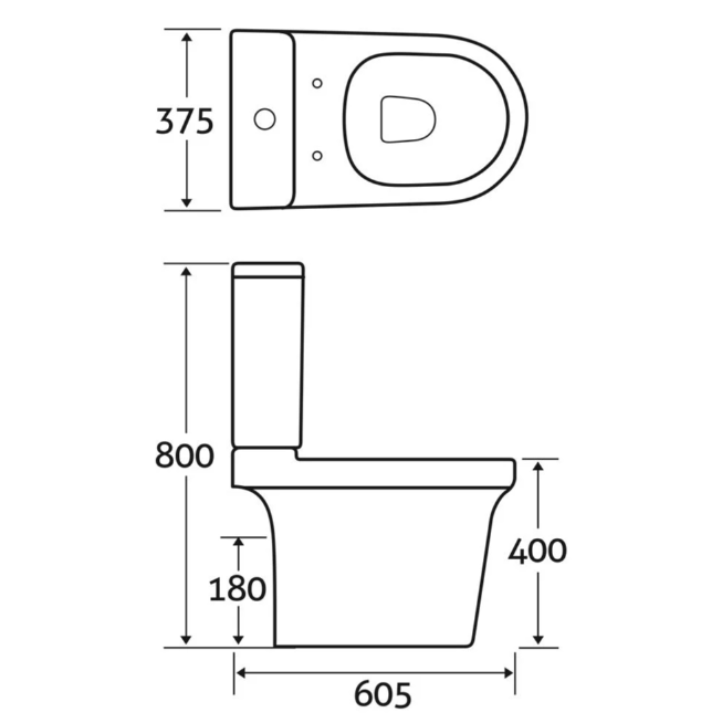 Eliza Close Coupled Short Projection Toilet & Soft Close Seat