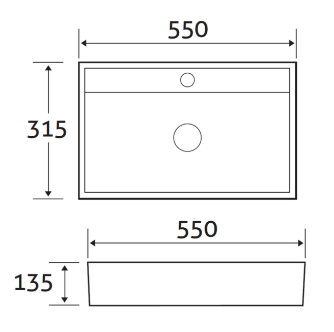 James Ceramic Countertop Basin