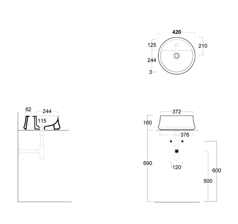 Bond Ceramic Countertop Basin