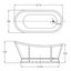 Sleek Grey Freestanding Acrylic Bath - 1676x780mm