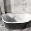 Sleek Black Freestanding Acrylic Bath - 1676x780mm