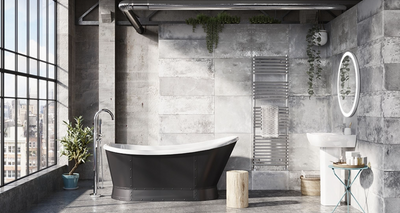 Sleek Black Freestanding Acrylic Bath - 1676x780mm