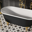York Black Freestanding Acrylic Bath with Chrome Feet - 1500x780mm