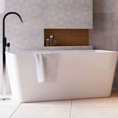 Mesa White Freestanding Acrylic Bath - 1500x700mm