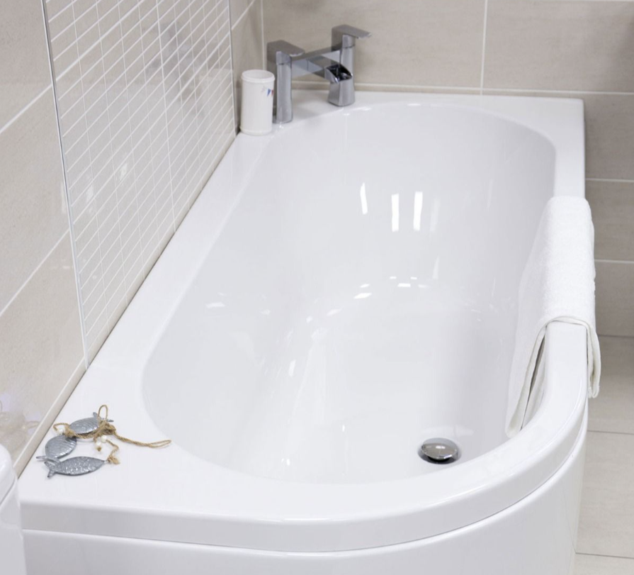 Avos Double-Ended Super Strong Bath Inc Bath Panel - Right-Hand - 725x1650mm
