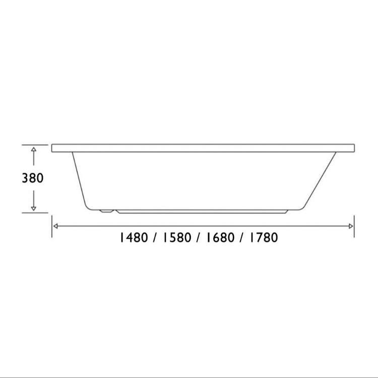 Leo Single Ended Reinforced Acrylic Bath – 1580x685mm
