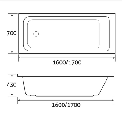 James White Bath Super-strong Acrylic 1700x700mm