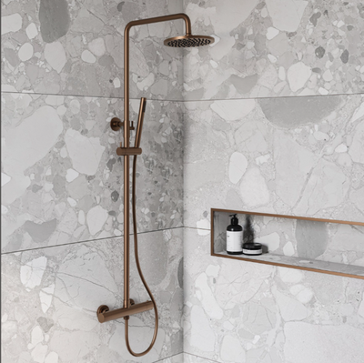 Ellie Round Thermostatic Shower Pack - Brushed Bronze N24