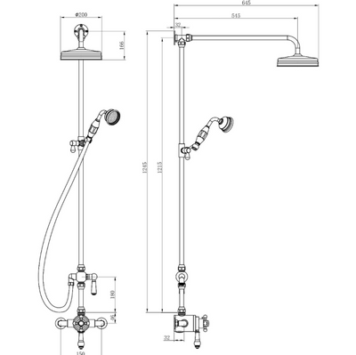 New York Dual Exposed Shower Valve Kit Inc Diverter