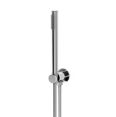 Ellie Round Shower Handset & Holder With Built-In Outlet - Chrome N24