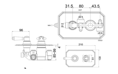 Chicago Single Outlet Concealed Valve