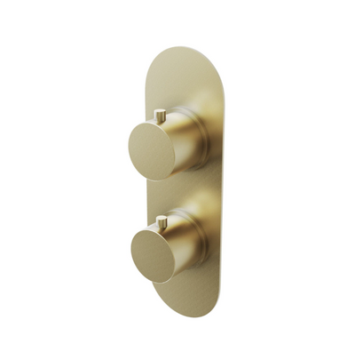 Ellie Round Dual Control Concealed Thermostatic Shower Valve With Single Outlet - Brushed Gold N24