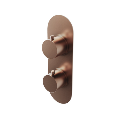Ellie Round Dual Control Concealed Thermostatic Shower Valve With Single Outlet - Brushed Bronze N24